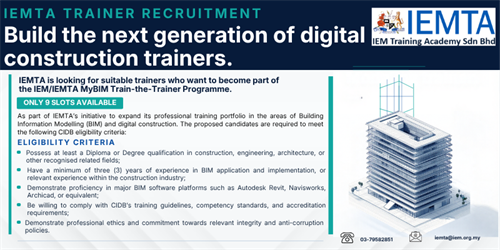 IEM/IEMTA MyBIM Train-the-Trainer Programme